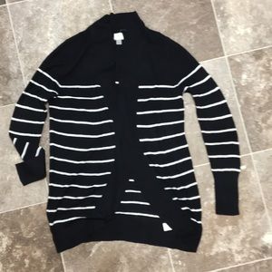 Black striped cardigan